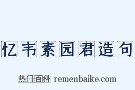 忆韦素园君造句是什么意思的图片